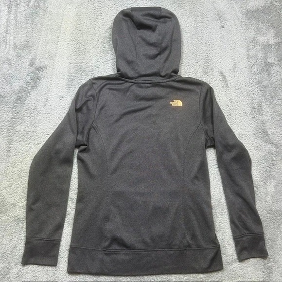 The‎ North Face Half Dome Logo Hoodie Women's M Charcoal Peach Outdoor Pocket - Picture 2 of 11